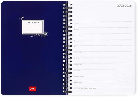 Legami - Agenda Settimanale Spiralata 2025-2026, Stars, 16 Mesi Large, Diario da Settembre 2025 a Dicembre 2026, 15 x 21 cm - 2