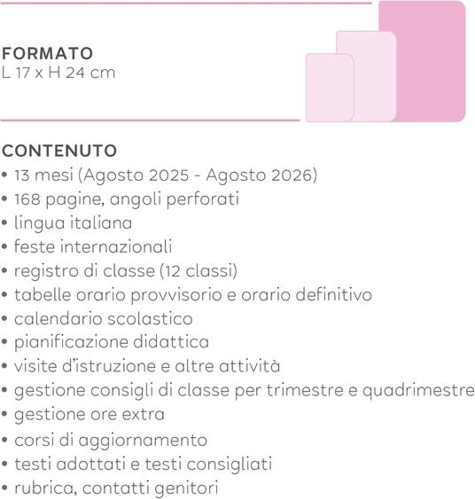 Agenda settimanale Legami 2026, 13 mesi - large weekly Diary - raspberry - 6