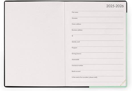 Agenda Legami 12 mesi, 2026, settimanale, Small Weekly Diary - Pastel Mint - 2