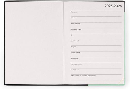 Agenda Legami 12 mesi, 2026, settimanale, Small Weekly Diary - Pastel Mint - 2