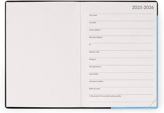Agenda Legami 12 mesi, 2026, settimanale, Small Weekly Diary - Retro Blue - 2