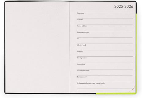 Agenda Legami 12 mesi, 2026, settimanale, Small Weekly Diary - Chartreuse - 2