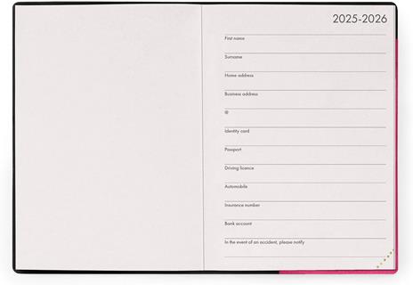 Agenda Legami 12 mesi, 2026, settimanale, Small Weekly Diary - Raspberry - 2