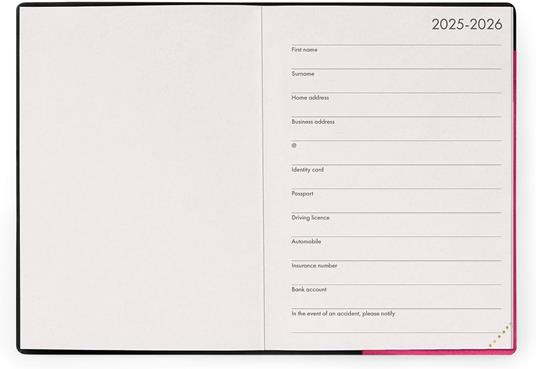 Agenda Legami 12 mesi, 2026, settimanale, Small Weekly Diary - Raspberry - 2