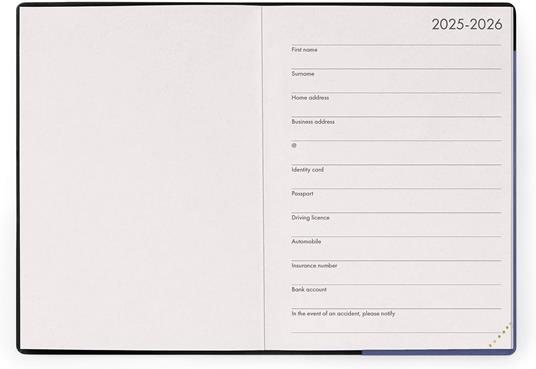 Agenda Legami 12 mesi, 2026, settimanale, Small Weekly Diary - Future Dusk - 2