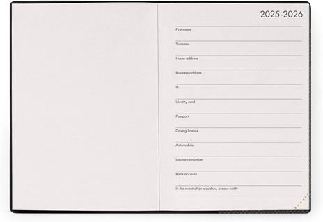 Agenda Legami 12 mesi, 2026, settimanale, Small Weekly Diary - Deep Graphite - 2