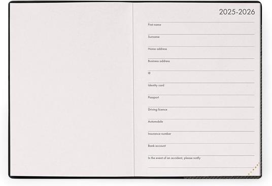 Agenda Legami 12 mesi, 2026, settimanale, Small Weekly Diary - Deep Graphite - 2