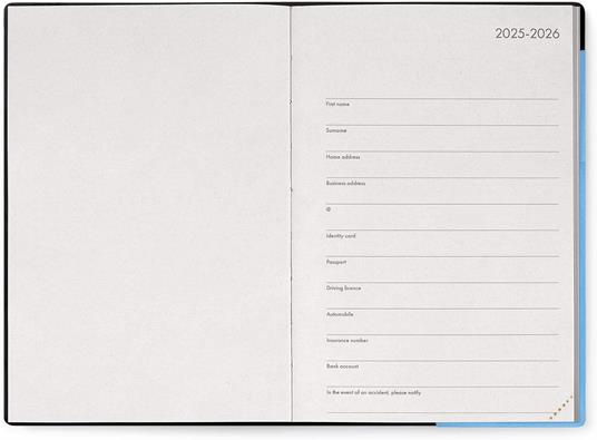 Agenda Legami 12 mesi, 2026, giornaliera, Medium Daily Diary - Retro Blue - 2