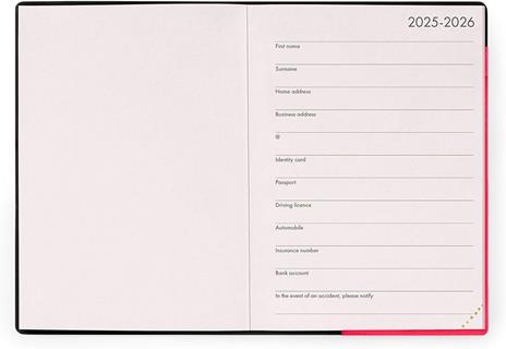 Agenda Legami 12 mesi, 2026, giornaliera, Medium Daily Diary - Cherry Bomb - 2