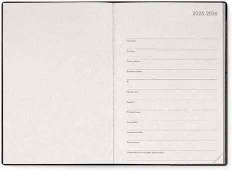 Agenda Legami 12 mesi, 2026, giornaliera, Medium Daily Diary - Deep Graphite - 2
