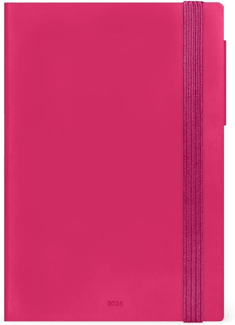 Agenda Legami 12 mesi, 2026, settimanale, Medium Weekly Diary With block notes - Raspberry