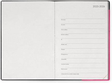 Agenda Legami 12 mesi, 2026, settimanale, Medium Weekly Diary With block notes - Raspberry - 2