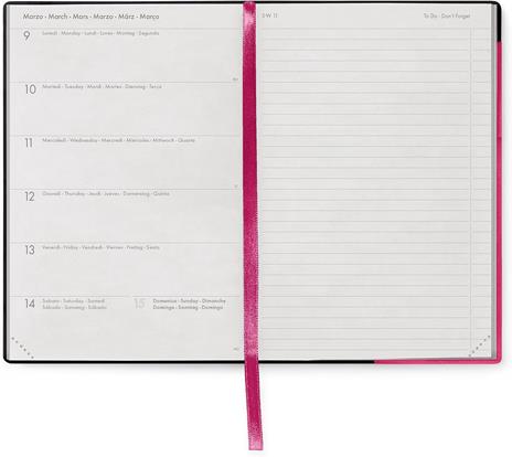 Agenda Legami 12 mesi, 2026, settimanale, Medium Weekly Diary With block notes - Raspberry - 3