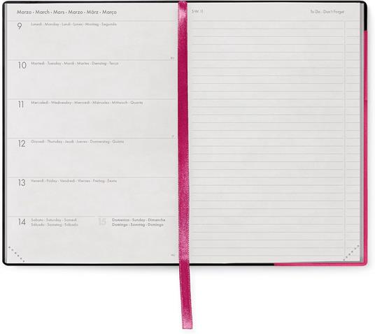Agenda Legami 12 mesi, 2026, settimanale, Medium Weekly Diary With block notes - Raspberry - 3