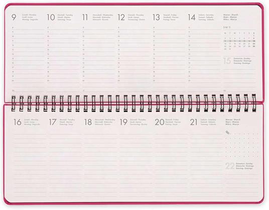 Agenda Legami 12 mesi, 2026, giornaliera, Desk Planner - Raspberry - 2