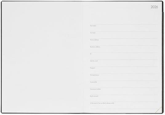 Agenda Legami 12 mesi, 2026, settimanale, Maxi Weekly Diary - Deep Graphite - 2
