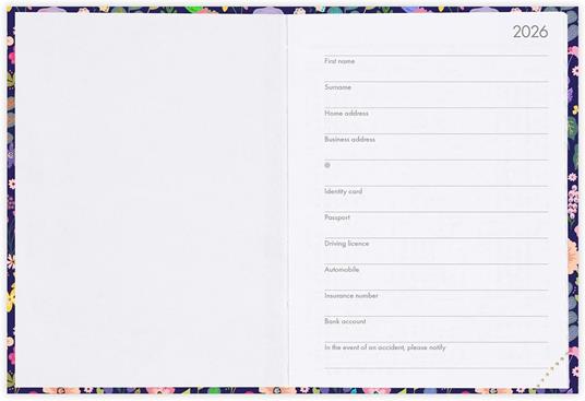 Agenda Legami 12 mesi, 2026, settimanale, Mini Photo Weekly Diary - Flowers - 2
