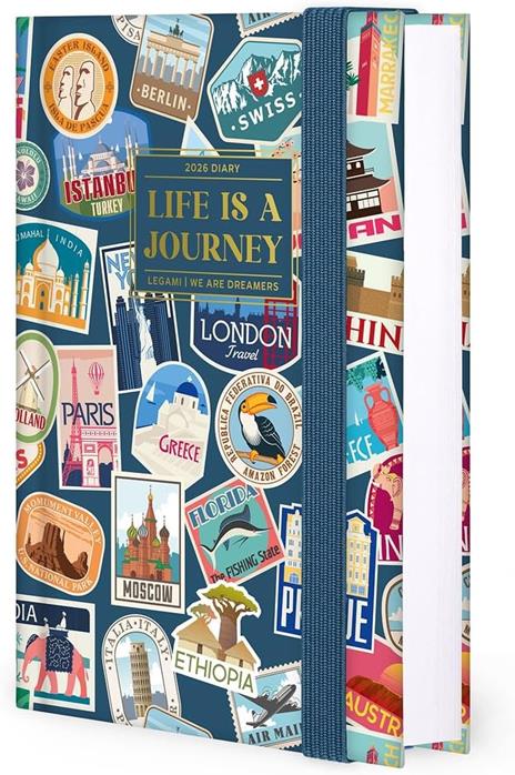Agenda Legami 12 mesi, 2026, giornaliera, Small Photo Daily Diary - Travel Stickers - 4
