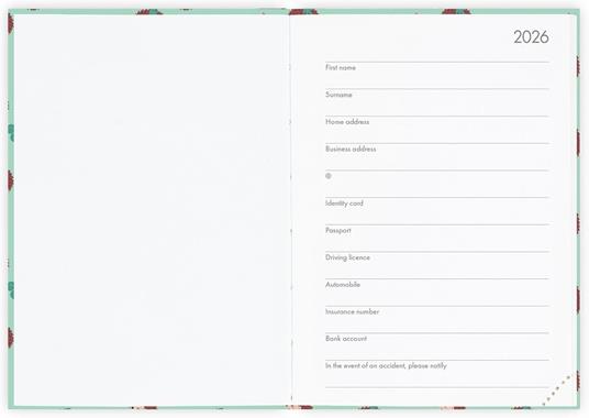 Agenda Legami 12 mesi, 2026, giornaliera, Small Photo Daily Diary - Hedgehog - 2