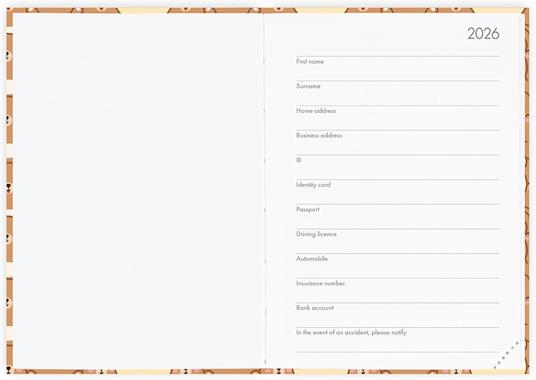 Agenda Legami 12 mesi, 2026, giornaliera, Small Photo Daily Diary - Teddy Bear - 2