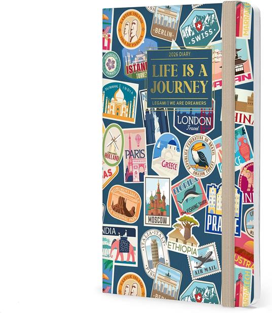 Agenda Legami 12 mesi, 2026, settimanale, Medium Photo Weekly Diary - Travel Stickers - 4