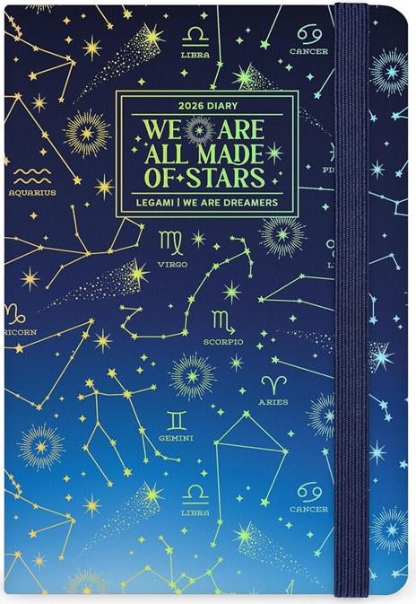 Agenda Legami 12 mesi, 2026, settimanale, Medium Photo Weekly Diary - Stars