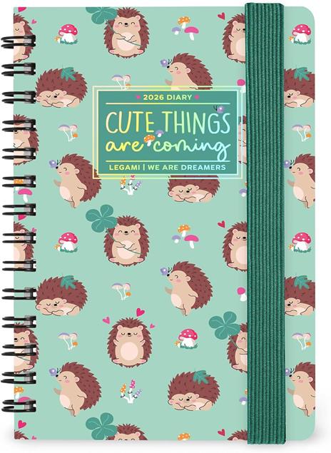 Agenda Legami 12 mesi, 2026, settimanale, Small Weekly Spiral Bound - Hedgehog