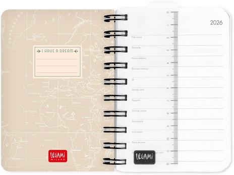 Agenda Legami 12 mesi, 2026, giornaliera, Small Daily Spiral Bound - Travel - 3
