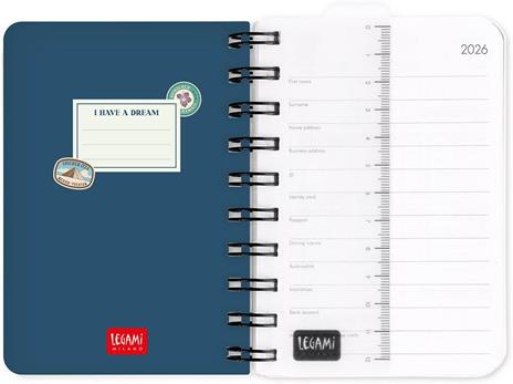 Agenda Legami 12 mesi, 2026, giornaliera, Small Daily Spiral Bound - Travel Stickers - 3