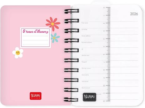 Agenda Legami 12 mesi, 2026, giornaliera, Small Daily Spiral Bound - Daisy - 3