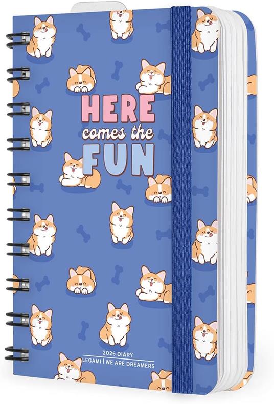 Agenda Legami 12 mesi, 2026, giornaliera, Small Daily Spiral Bound - Blue Corgi - 4