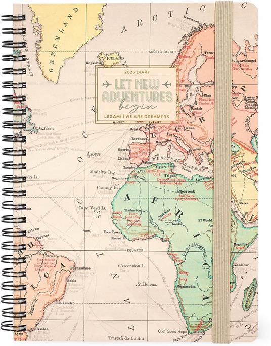 Agenda Legami 12 mesi, 2026, settimanale, Large Weekly Spiral Bound - Travel