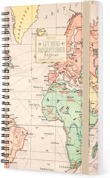 Agenda Legami 12 mesi, 2026, settimanale, Large Weekly Spiral Bound - Travel - 4