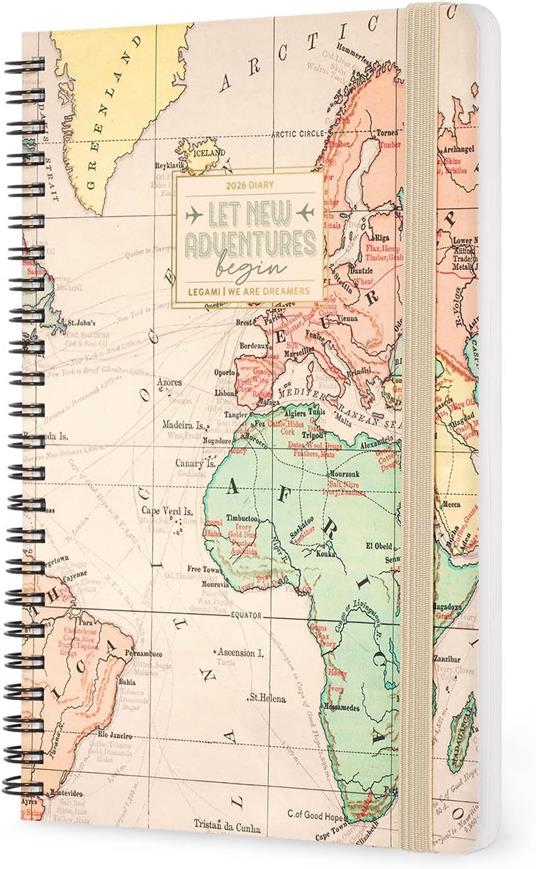 Agenda Legami 12 mesi, 2026, settimanale, Large Weekly Spiral Bound - Travel - 4