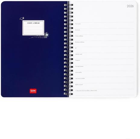 Agenda Legami 12 mesi, 2026, settimanale, Large Weekly Spiral Bound - Stars - 2