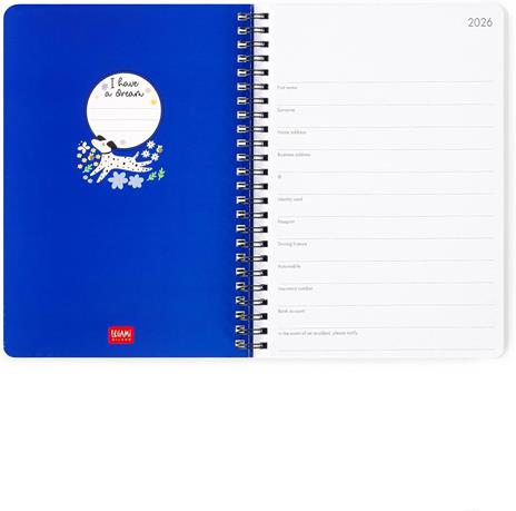 Agenda Legami 12 mesi, 2026, settimanale, Large Weekly Spiral Bound - Dogs - 2