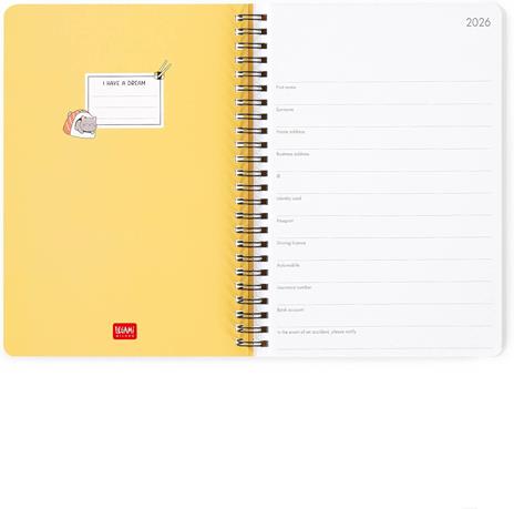 Agenda Legami 12 mesi, 2026, settimanale, Large Weekly Spiral Bound - Sushi Cat - 2
