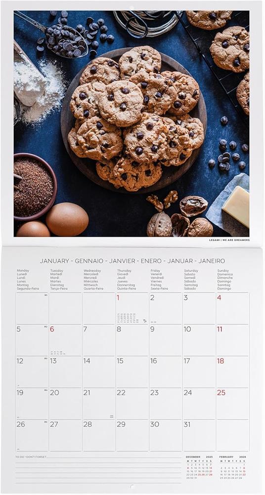 Calendario 2026 da Parete  - Kitchen - 30 x 29 cm - 2
