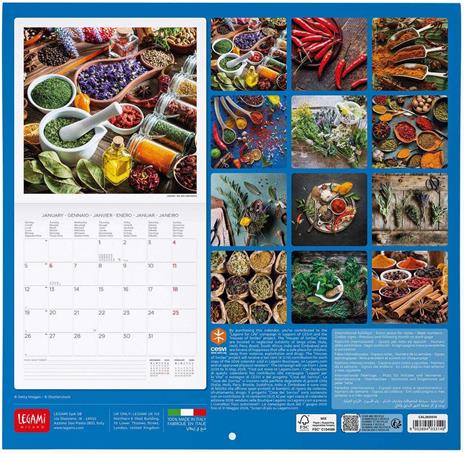 Calendario 2026 da Parete  - Herbs & Spices - 30 x 29 cm - 3