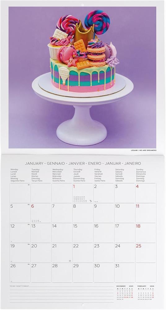 Calendario 2026 da Parete  - Live Colourfully - 30 x 29 cm - 2