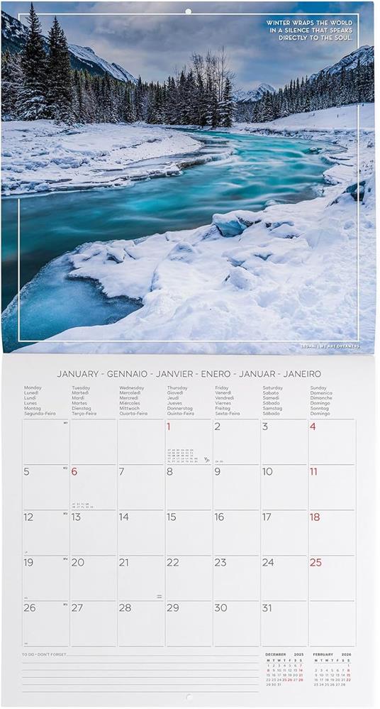 Calendario 2026 da Parete  - 4 Seasons - 30 x 29 cm - 2