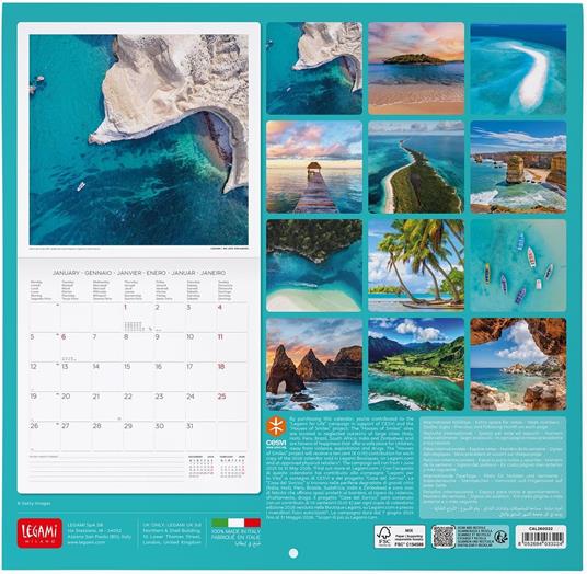 Calendario 2026 da Parete  - Vitamin Sea - 30 x 29 cm - 3
