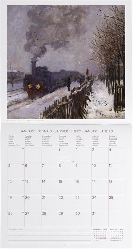 Calendario 2026 da Parete  - Claude Monet - 30 x 29 cm - 2