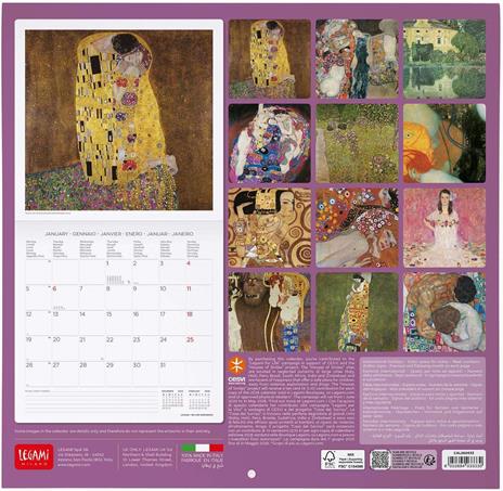 Calendario 2026 da Parete  - Gustav Klimt - 30 x 29 cm - 3