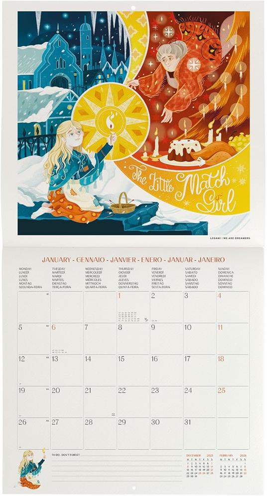 Calendario 2026 da Parete  - Once Upon A Time - 30 x 29 cm - 2