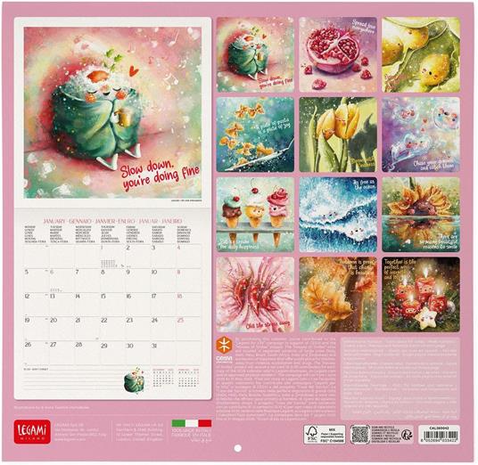 Calendario 2026 da Parete  - Good Vibes Only - 30 x 29 cm - 3