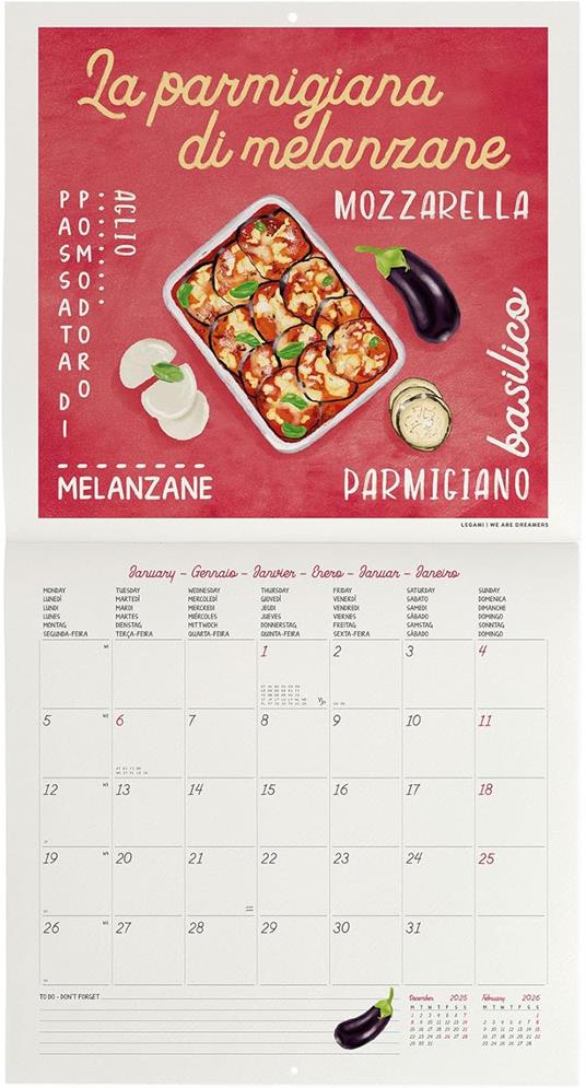 Calendario 2026 da Parete  - La Dolce Vita - 30 x 29 cm - 2