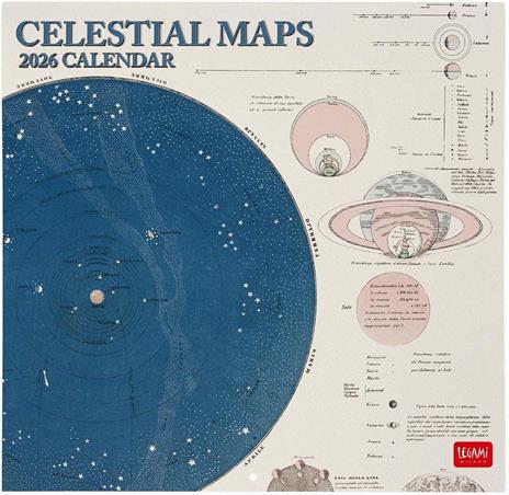 Calendario 2026 da Parete  - Celestial Maps - 30 x 29  cm