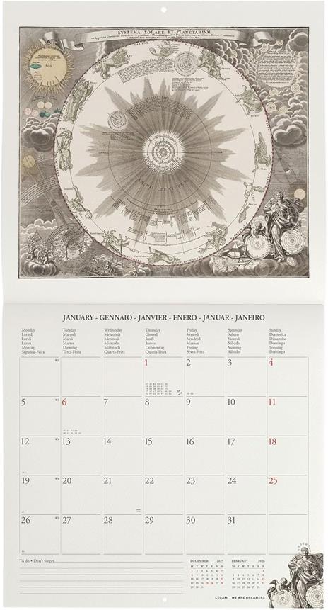Calendario 2026 da Parete  - Celestial Maps - 30 x 29  cm - 2