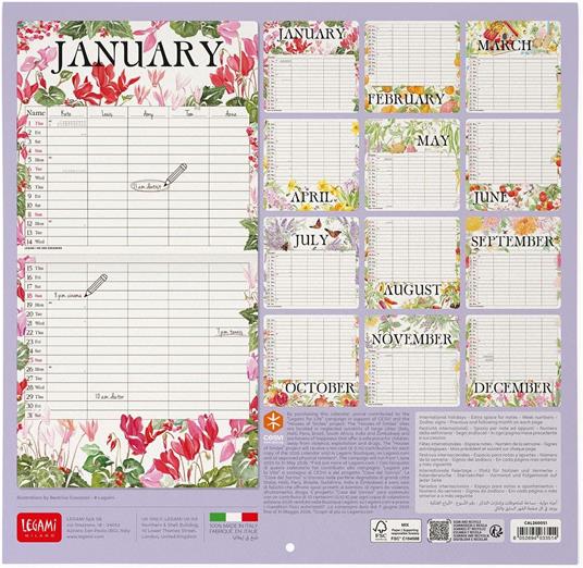 Calendario 2026 da Parete  - My Secret Garden - 30 x 29 cm - 3